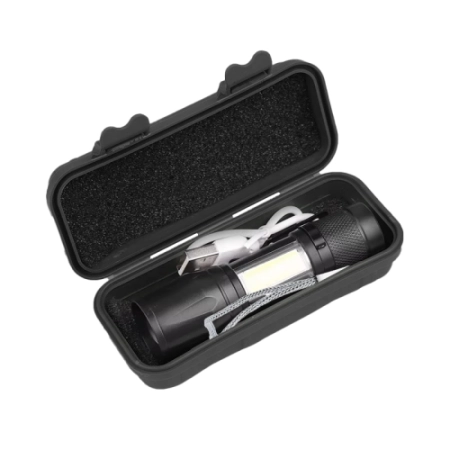 Latarka LED Zoom Aku 5W XPE + COB + Etui